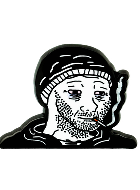 Doomer 后朋克徽章胸针 伤心男人表情包徽章