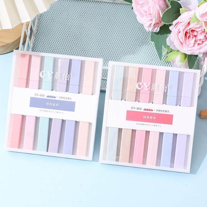 CY莫兰迪色6支盒装荧光笔彩色手帐笔学生标记笔软头记号笔涂鸦笔,文具电教/文化用品/商务用品,荧光笔,淘宝优惠券,粉丝福利购,淘宝优惠卷