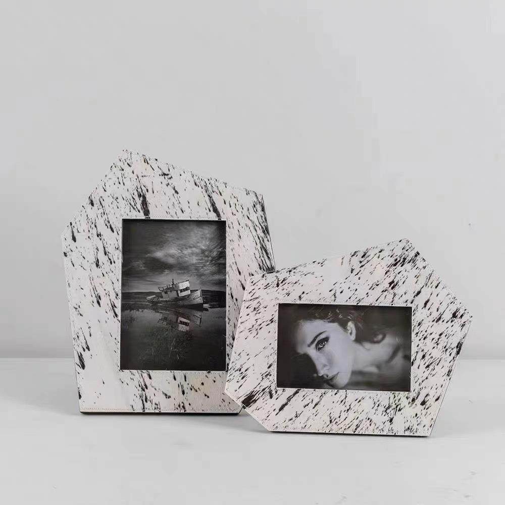 现代简约皮革马毛相框6寸7寸床头柜创意摆件桌面装饰品酒店样板间,家居饰品,DIY亲子装饰画,淘宝优惠券,粉丝福利购,淘宝优惠卷