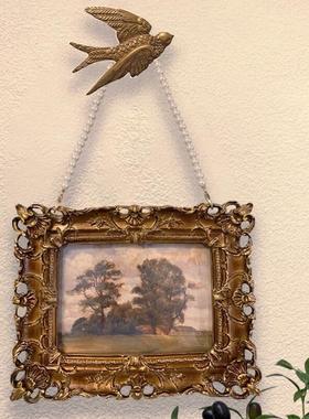 欧式美式复古怀旧金色镂空相框法式古典照片客厅摆台创意摆件挂墙