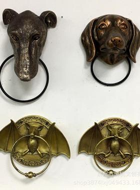 跨境热款动物头门环家居室内蝙蝠腊肠狼狗英法斗犬墙面装饰工艺品