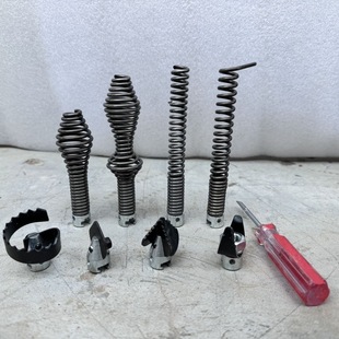 北京大力75型100型疏通机弹簧专用镀锌刀头7件套通下水道工具大全
