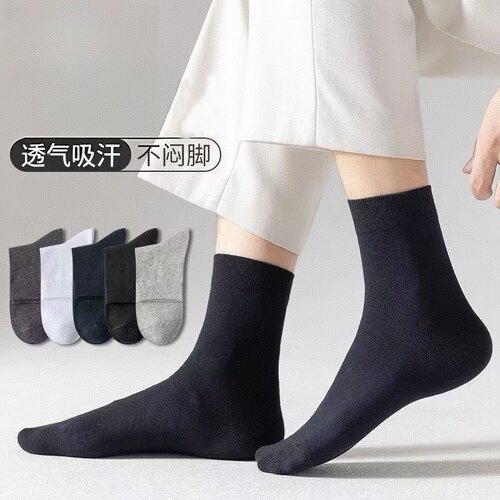 春夏薄款袜子百搭纯色简约中筒
