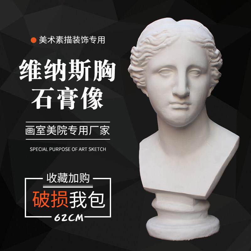 石膏像维纳斯胸像 石膏人头像 美术用品雕塑摆件素描模型写生教具