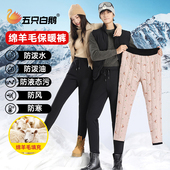 新款 绵羊毛棉裤 加绒加厚外穿休闲修身 五只白鹅2025冬季 防风保暖裤