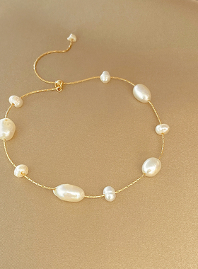 极速简约珍珠精致手链女小众百搭设计韩国网红闺蜜链20X22年新款