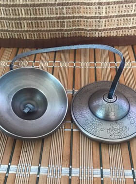 极速尼泊尔进口碰铃法器铜x手工雕花打击乐器法会铃钹碰钟法铃