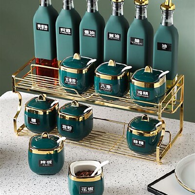 极速Luxury Spice Jar Set Salt SauDce Container Multifunction