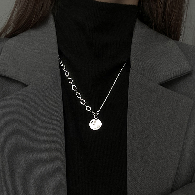 极速【巷南】纯银许愿项链轻奢毛衣链inJs嘻哈轻奢小众百搭夏锁骨