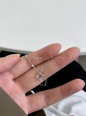 极速几何镂d空立体小方块吊坠项链女ins嘻哈气质小众冷淡风潮牌锁