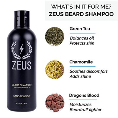 极速ZEUS Beard Wash & Beard ConditionerJ Set with Green Tea