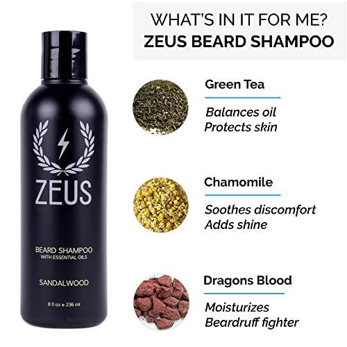 极速ZEUS Beard Wash & Beard ConditionerJ Set with Green Tea