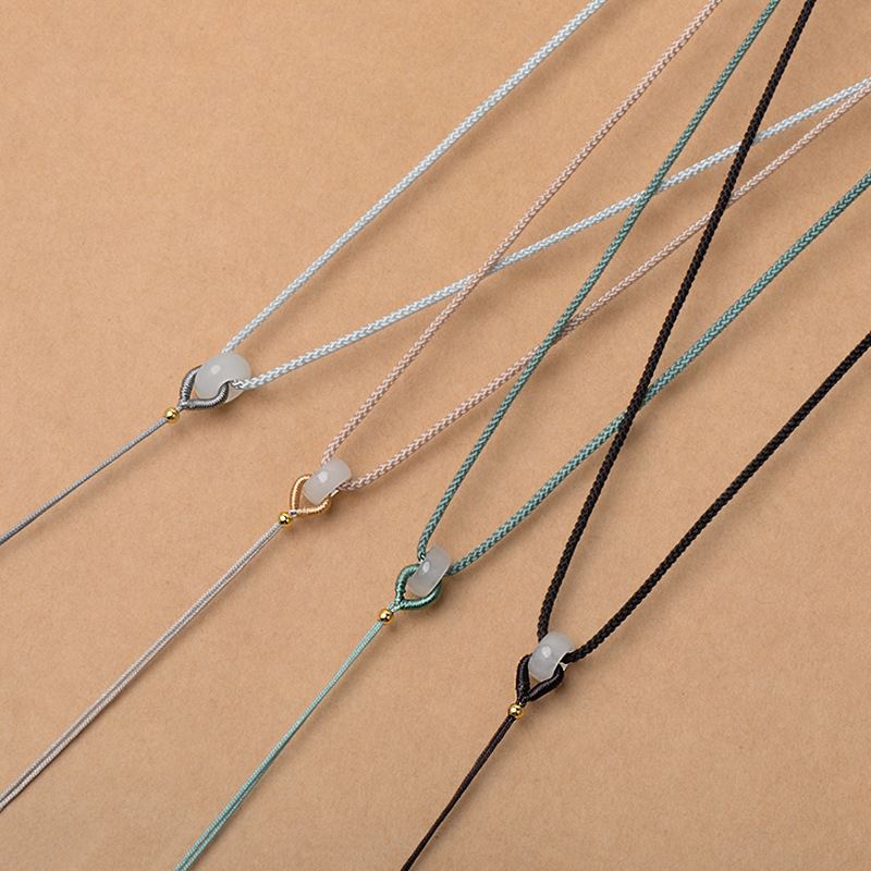 极速2023男女款挂绳吊坠绳可调C节手工男士脖子挂绳项链绳玛瑙翡