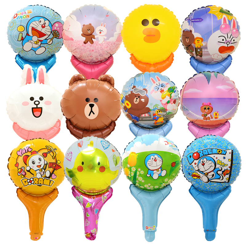 极速儿童生日手持棒微商地推w扫码小礼品宝宝创意卡通引流铝膜气