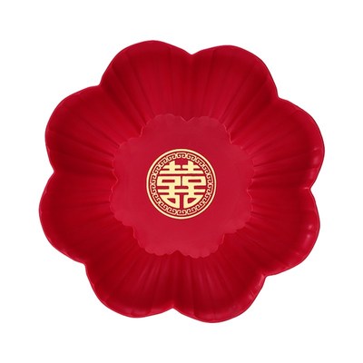 极速结婚专用红色喜n字糖果盘干果盘订婚喜糖盘婚礼创意家用双喜