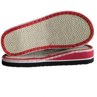 极速腾欣鞋底夏季手工麻布面坡跟防滑耐磨G钩编织毛Y线橡胶泡沫凉