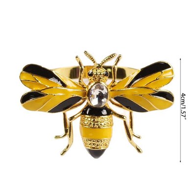 极速Napbkin Rings Set of 6, Bee Metal Napkin Rings Tableclot