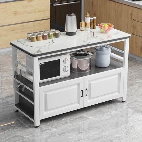 极速厨房岩板切菜桌操作台v落地家用多层微波炉烤箱置物架多功能