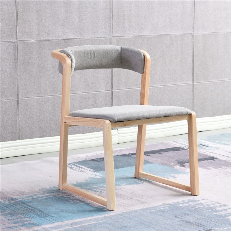 极速新品现d代简e约餐椅靠背椅实木家用酒店饭厅椅子带扶手酒店奶