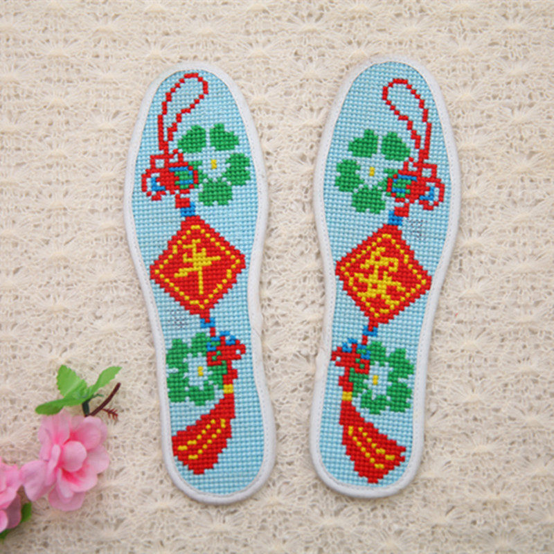 极速十字绣满绣纯手工o成品十字绣花鞋垫纯棉吸汗除臭透气结婚庆