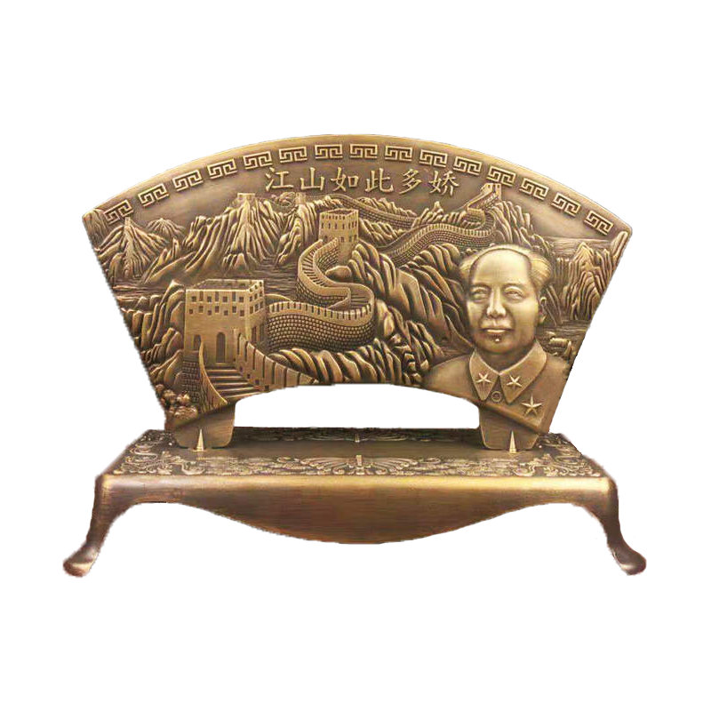 极速新品纯c铜精制屏风摆m件 浮雕人物花鸟风景 黄铜压铸哑光工艺