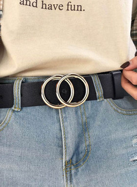 极速Double round mbuckle womens leisure belt for various oc