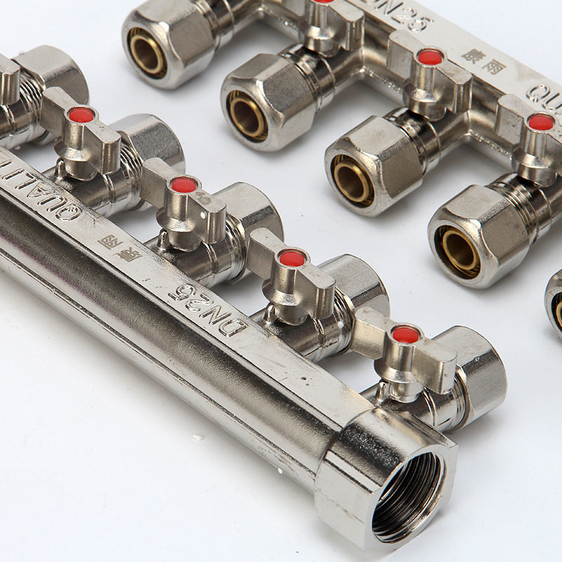 极速新i双阀配件水管分水器5路PPR地F暖热熔分水器不锈钢管Y件2路