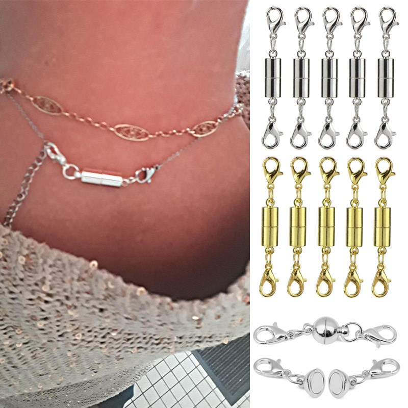 极速5Pcs/Lot Metal Strong Magnetic Clasps WiOth Lobster Clas