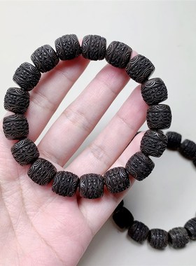 极速越南沉香回纹老型珠女款手链 男女款沉香O手串 文玩盘玩女款