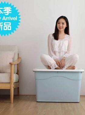 极速40l-25h0l收纳箱特大z号加厚塑料储物箱整理衣服被子收纳盒车
