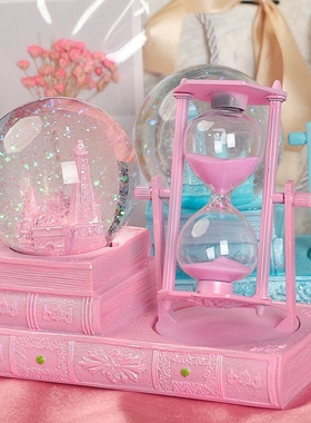 极速流沙计时器 防摔粉色三十分C钟水晶球沙漏计时器客厅酒柜饰品