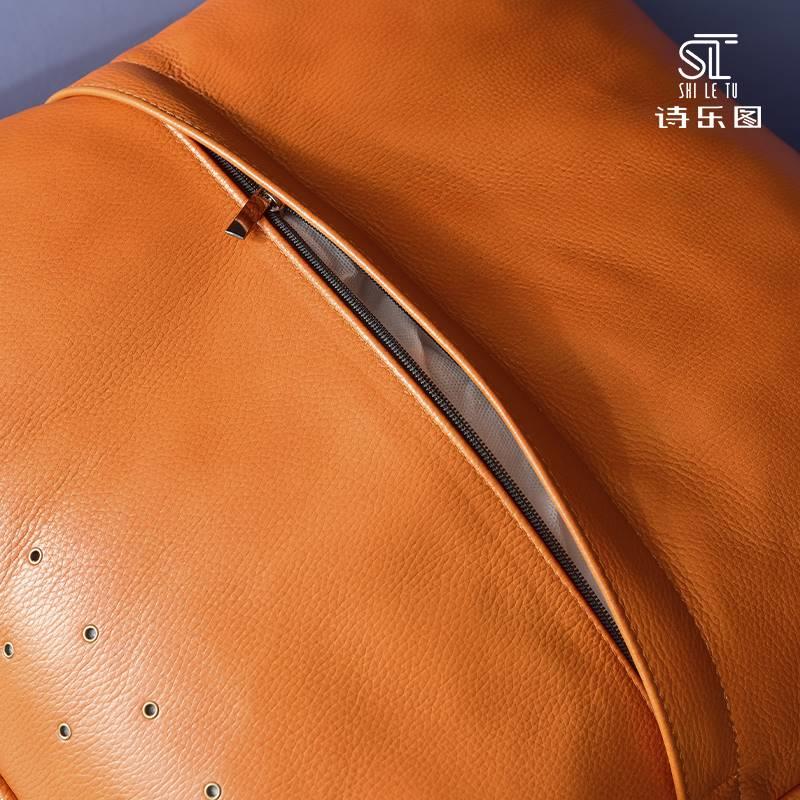 极速真皮抱枕头层l牛皮简约沙发靠背垫轻奢欧式舒适纯色现代客厅