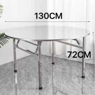 极速新品 不锈钢转l盘折叠桌子家用工作台商用食堂餐桌长方形餐桌