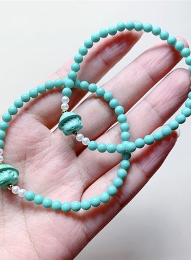 极速菱镁矿搭配樱桃小丸子单圈女款C手链 4mm左右菱镁矿小清新手