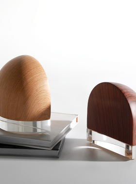 极速北欧创意家居装饰实木书挡摆件D现代家居书房书柜桌面书靠摆