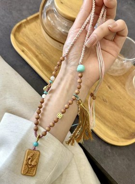 极速檀木凤牌女款项链毛衣链 搭配菱镁矿达摩蛋Y项链 有香味