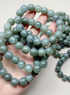 极速天然和田玉紫罗兰n色灰色和田玉女款手链 12*11mm左右和田玉