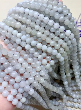 极速天然和田玉烟灰色半成品散珠子 Ediy女款手链项链和田玉散珠