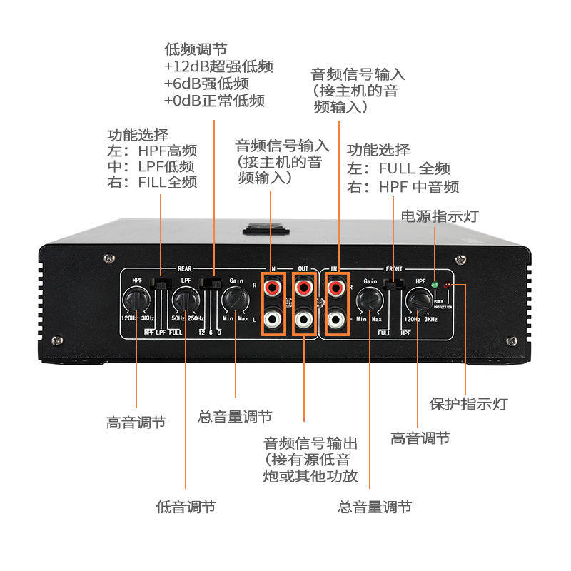 极速新品汽车功放12V大功p率汽车车载4声L道4路功放低音炮功放汽