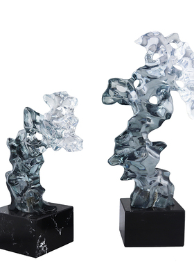 极速新中式假山太湖石摆t件禅意博古架样品屋展示中心I样板房酒店