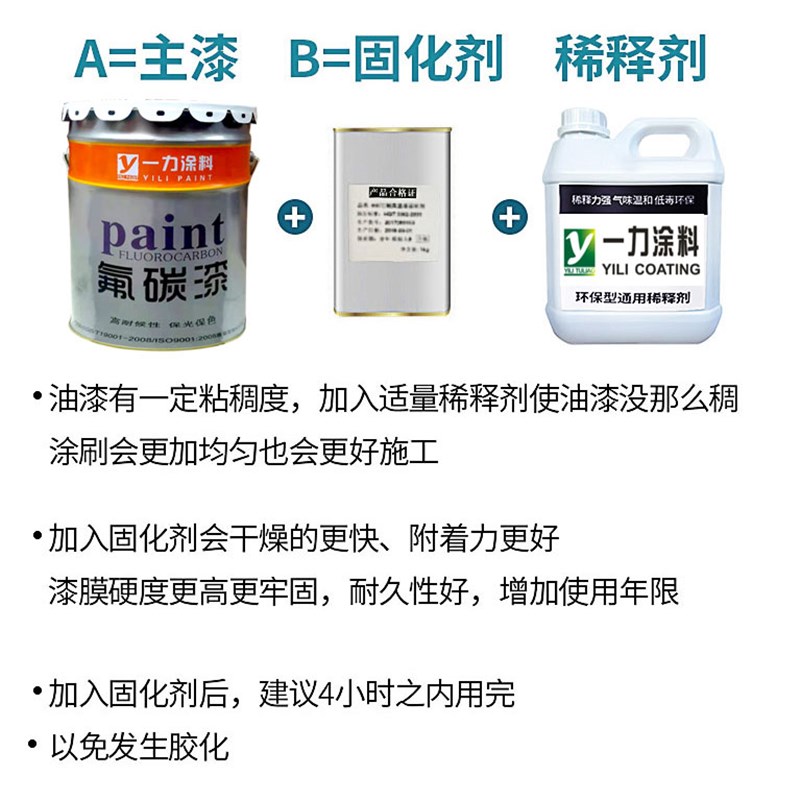极速一力 氟碳漆 金属r漆户外防腐防水栏杆铁艺外墙漆翻新防锈漆