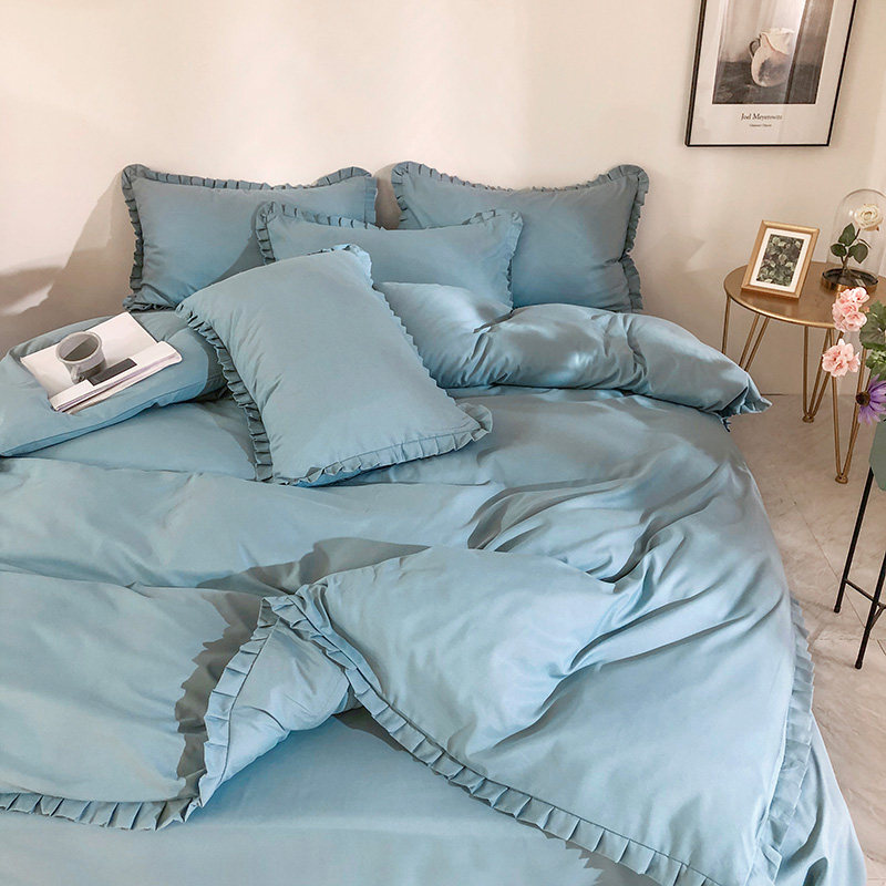 极速纯色牛油果j绿床笠款四件套被套双单人床1.5米床上用品床单三,床上用品,床品套件/四件套/多件套,淘宝优惠券,粉丝福利购,淘宝优惠卷