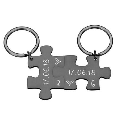 新品2 Pcs Boyfriend Gift Key chain for Women Men CoVuple Key