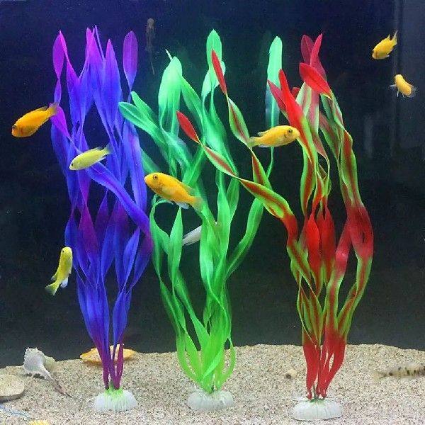 极速1PC Aquarium Fish Tank Artificial LPlastic Water Grass