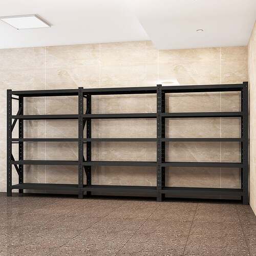 新品仓库货架快递超市仓储重型商用黑色多层加厚储物Y落地角钢置