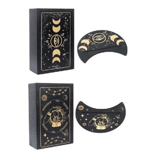 新品11UE Vintage Wooden Tarot Decks Box Card Holder Xfor Got