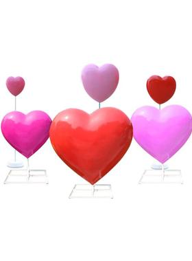 极速大型爱心雕i塑摆件玻璃纤维心形爱情主题情人节打卡商场引流