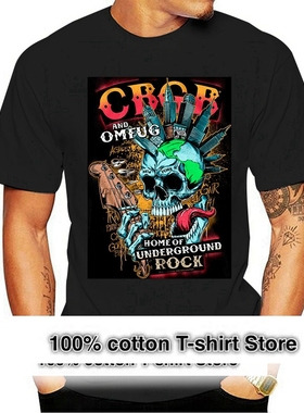 极速Cbgb Omfugj  York Skull Mohawk Mens T Shirt Guitar Under