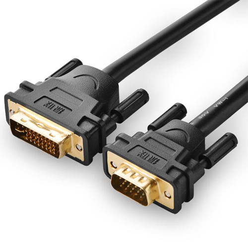 新品黑色 5)转VGA公对q公转接头 DVI-I(24 DVI转VGA转接线 8米