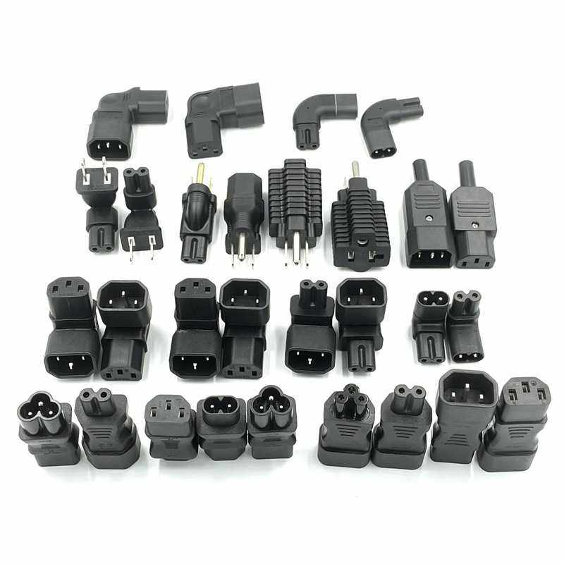 电源插座转接头 品字尾公母C14C13 八字尾C7C8梅花尾c5C6转换插头